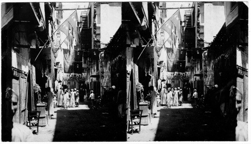 Street decorated for Arab wedding, Cairo Egypt