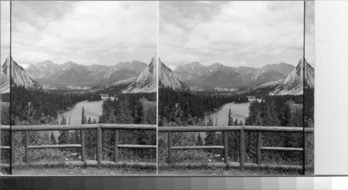 Banff. Bow River and Valley from Banff Springs Hotel. Canada