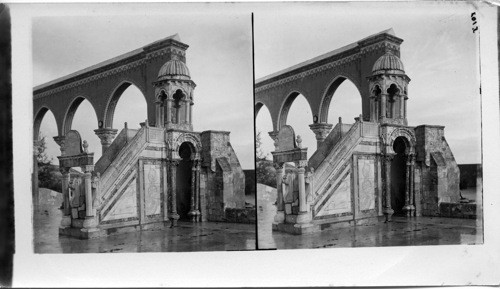 Out Door arches and Pulpit of mosque El Aksa Temple Area, Jerusalem, Palestine