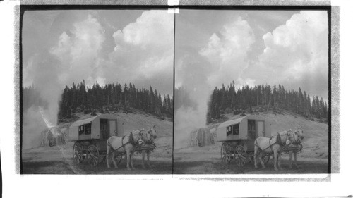 Lone Star Geyser in Eruption? Touring the Yellowstone Park in their house on wheels