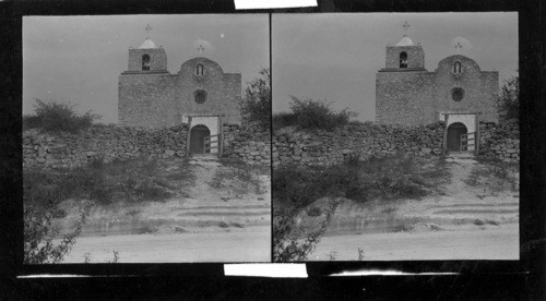 Scene of fight March 18, 1836, day before Fanmin's retreat from La Bahia. Mission named Aranama after tribe of Indians. Used as school in 1848. Goliad, Texas. #13