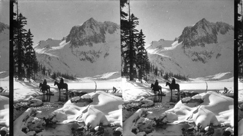 Snowmass Lake & Snowmass Peak, Pitkin County. Colo. near town of Aspen. Colo. Brigandi regards as typical snow scene