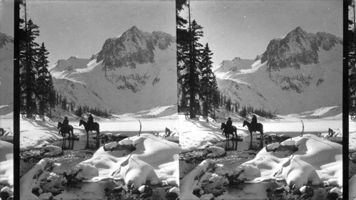 Snowmass Lake & Snowmass Peak, Pitkin County. Colo. near town of Aspen. Colo. Brigandi regards as typical snow scene