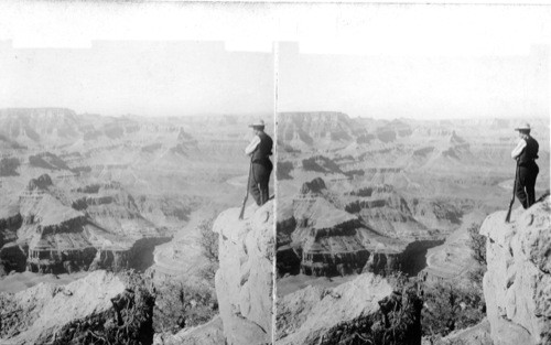 "The Sinuous Colorado, yellow as the Tiber", north from Bissell's Point. Grand Canyon. Arizona