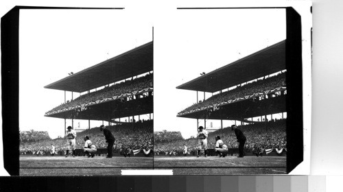 World Series, 1932. Wrigley Field, N.Y. Yankees vs. Chicago Cubs. Babe Ruth at bat