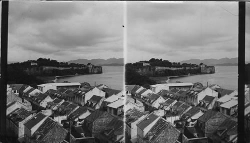 The Verdure - emblazoned old fort, Fort de France Bay. Martinique. F.W.I