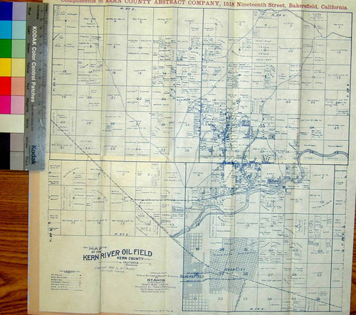 Map of the Kern River oil field ; Kern County, California :Compiled from public records and private surveys by H. T. Austin successor to Hedges, Bisby and Austin