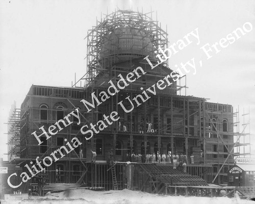 Front of Massachusetts State Building under construction
