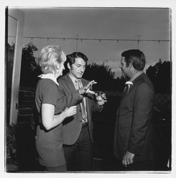Don Zumwalt and attendees at the the Zumwalt Chrysler-Plymouth Center Open House, Santa Rosa, California, 1971