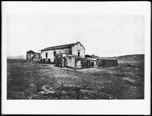 General view of the front of the old San Diego Mission, ca.1880