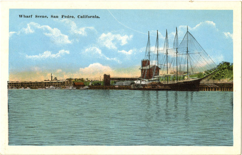 Wharf Scene, San Pedro, California