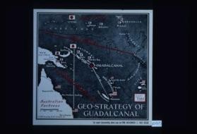 Geo-strategy of Guadalcanal. Australian fortress.Enlargement of original map drawn for TIME weekly newsmagazine. For report documenting above map, see TIME, November 2, 1942 issue