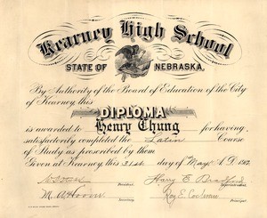 Henry Chung DeYoung diplomas
