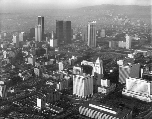 Aerial view of Central City, between 1950-1970