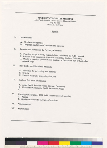 APITEN Advisory Committee meeting July 1991