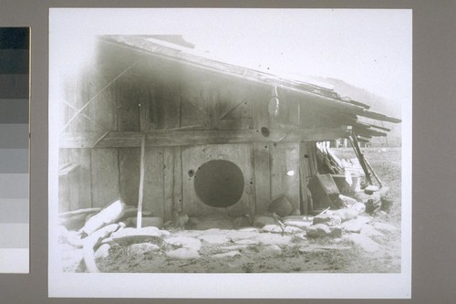 Part of old house (Sanixon's) at Hostler village. The carved door slab is museum specimen 1-11653