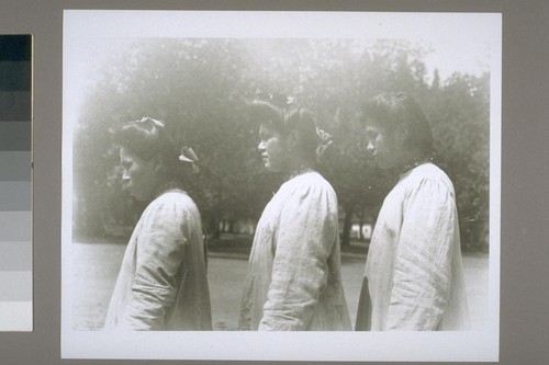 3 school girls: Lottie James (26), Emily Henry (61), Susie Jerry (67), in reverse order profile