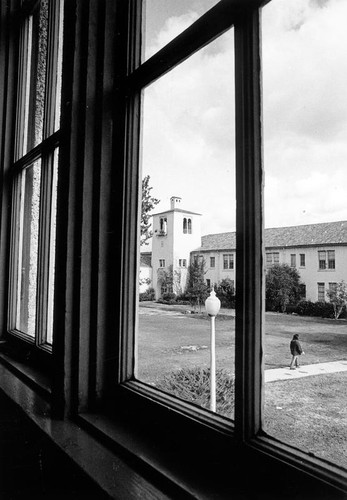 Home Economics building seen from a window