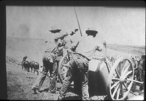 Building first R.R. P.E. line (south of Luehm)