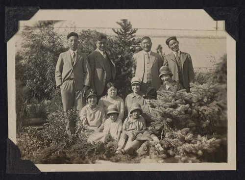 People posing in garden