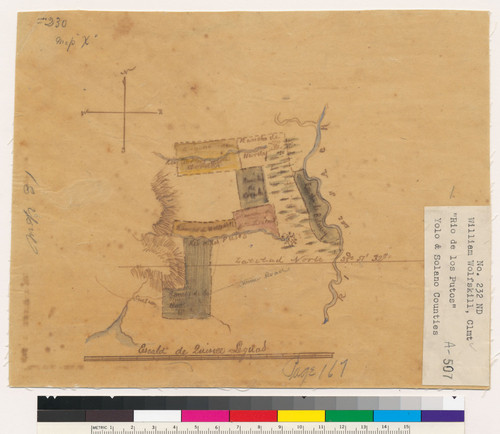 [Diseño del Rancho Rio de los Putos] : Latitud Norte 38°57'32" [Calif.]