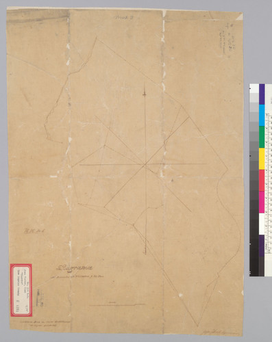 Diagrama del Rancho de Victoria y la Paz : [Rancho Trabuco, Calif.] / Gaspar O'Farrell, agrimensor