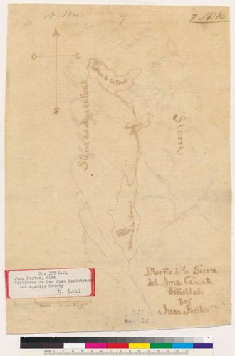 Diseño de la sierra del agua caliente solicitado por Juan Forster : [Rancho Potreros de San Juan Capistrano, Orange County, Calif.]