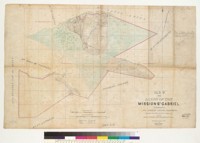 Map of the lands of the Mission San Gabriel : situated in Los Angeles County, California, originally sold to Messrs. Workman & Reed, now owned by Messrs. Workman, Howard, Brannan & others / surveyed in August 1857 by Henry Hancock, U.S. Dep. Surv