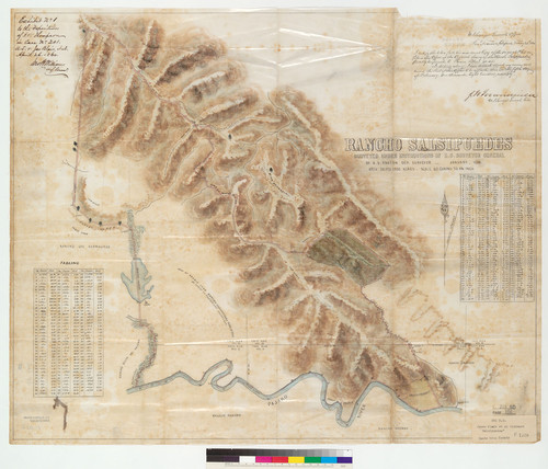 Rancho Salsipuedes : [Calif.] / surveyed under instructions of the U.S. Surveyor General by A.S. Easton, Dep. Surveyor, January 1858