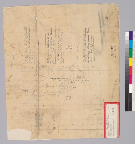 [Sketch of the "Bennet" land grants in Santa Clara County, Cal. / made by L.B. Healy?]