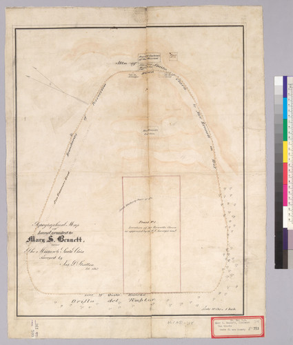 Topographical map of land granted to Mary S. Bennett, near the mission of Santa Clara : [Calif.] / Surveyed by Jas. T. Stratton