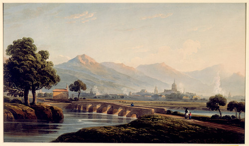 Landscape with a Town at Sunset