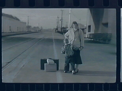 Helen and the Little Boys with Paul at the Old S.P. Station