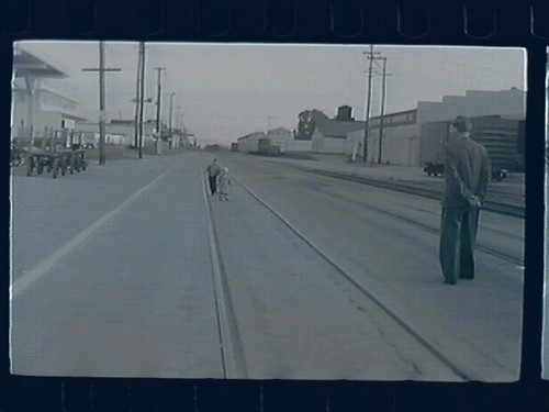 Helen and the Little Boys with Paul at the Old S.P. Station