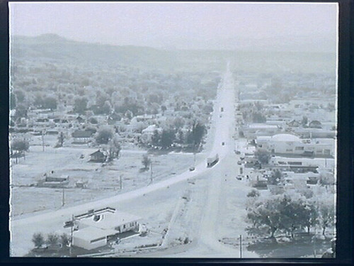 4 - SW - St. George, Utah HIGHWAY THROUGH TOWN Dawn Clouds Vertical, from Mesa to West, Views of Transcontinental Highway Town