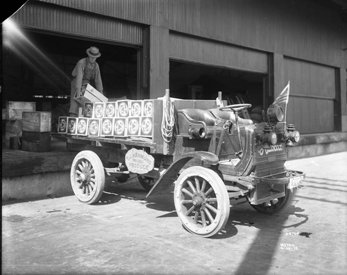 Loading Crates onto Truck at the Southern Pacific Depot