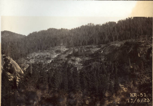 Cliff above Weir Creek before road excavation