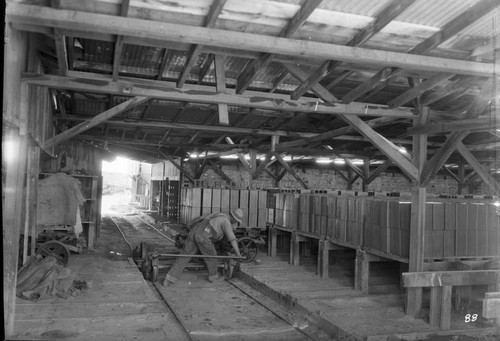 Machine Shop Aligning Wheels for Railroad Cars