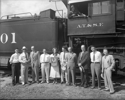 SunMaid Raisin group in front of Car Train Load of Raisins