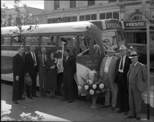 Ceremonies at Christening New Greyhound Bus- The City of Fresno