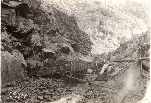 Balch Afterbay Dam, repairing diversion flume