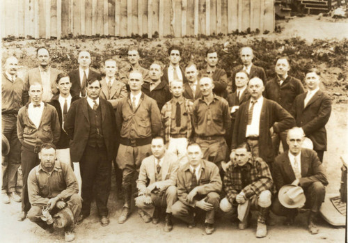 Office and tunnel men of the construction department of Balch Camp