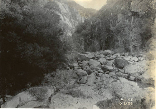 Balch Power House site, river bed view