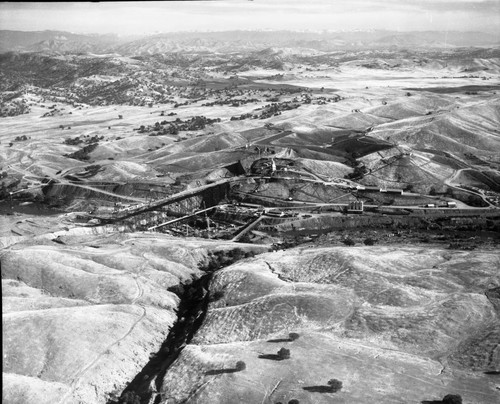 Ariel View of Friant Dam Construction