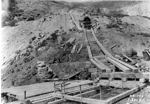 Setting up hoist to operate Balch Penstock incline