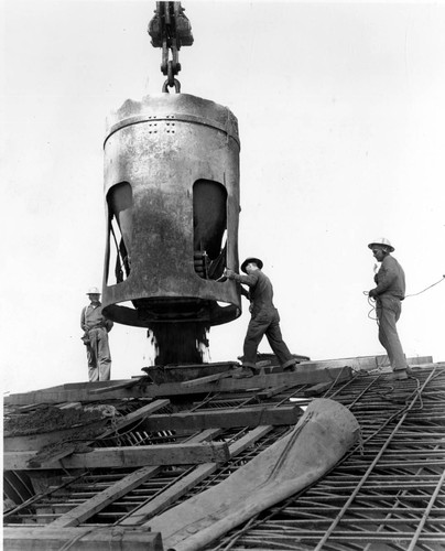 Pouring Concrete during Friant Dam Construction