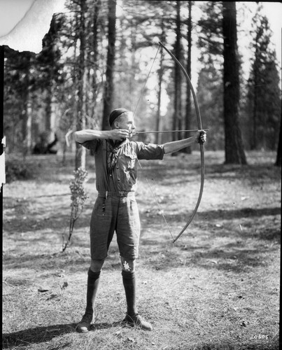 Boy Scout Demonstrating Archery