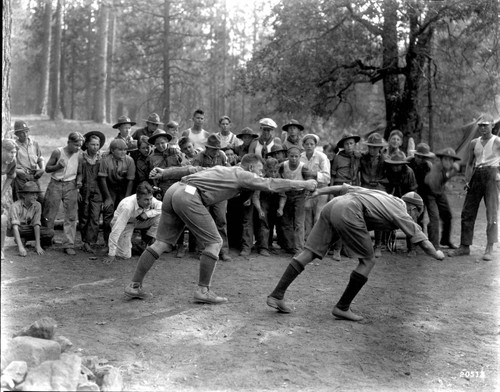 Boys Playing at Boy Scout Camp