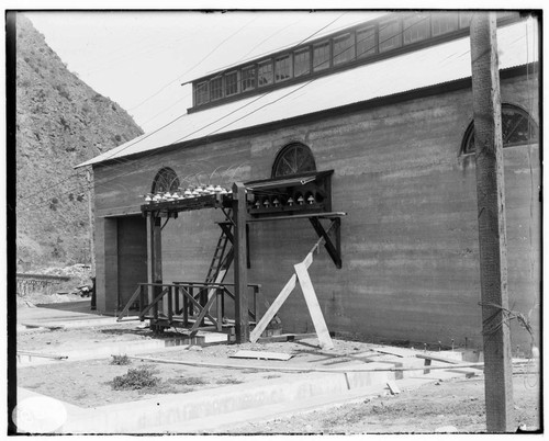 The getaway structure at Mill Creek #3 Hydro Plant during construction