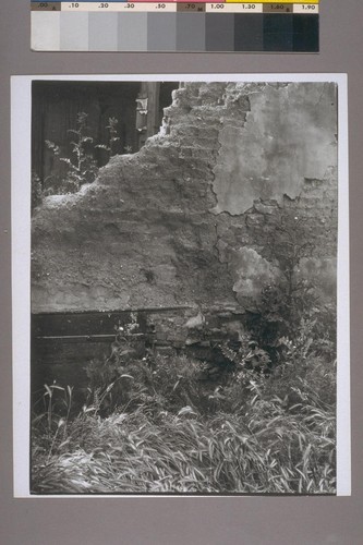 Brick and adobe wall. Bear Valley. 1936